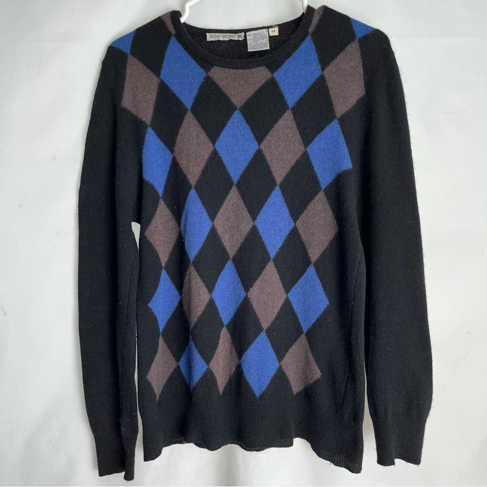 Rino Rossi - Angora & Lambswool - Vintage Argyle Grandpa sweater size S